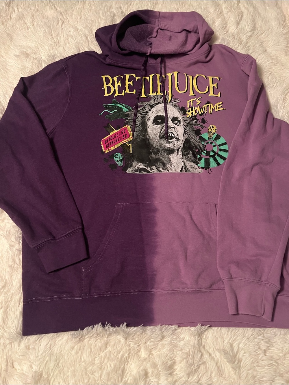 Beetlejuice Graphic Hoodie - Purple